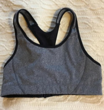 Zella Body Mesh Panel gray black Sports Bra size S PERFECT