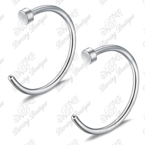 Nose Hoop Ring Colour Anodised Lip Rings with Flat End Stopper - Picture 6 of 7