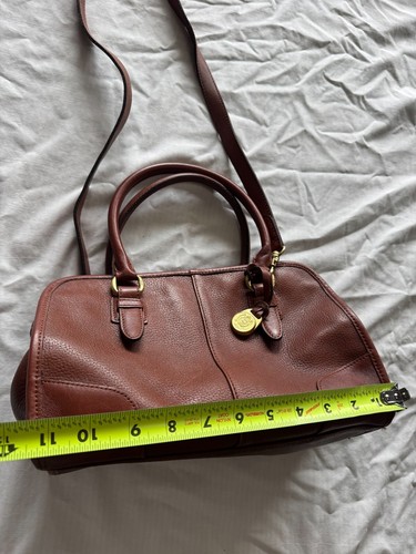 Vintage Leather Co Brown Smooth Leather Top Handle Crossbody Strap Bag Purse - Picture 10 of 17