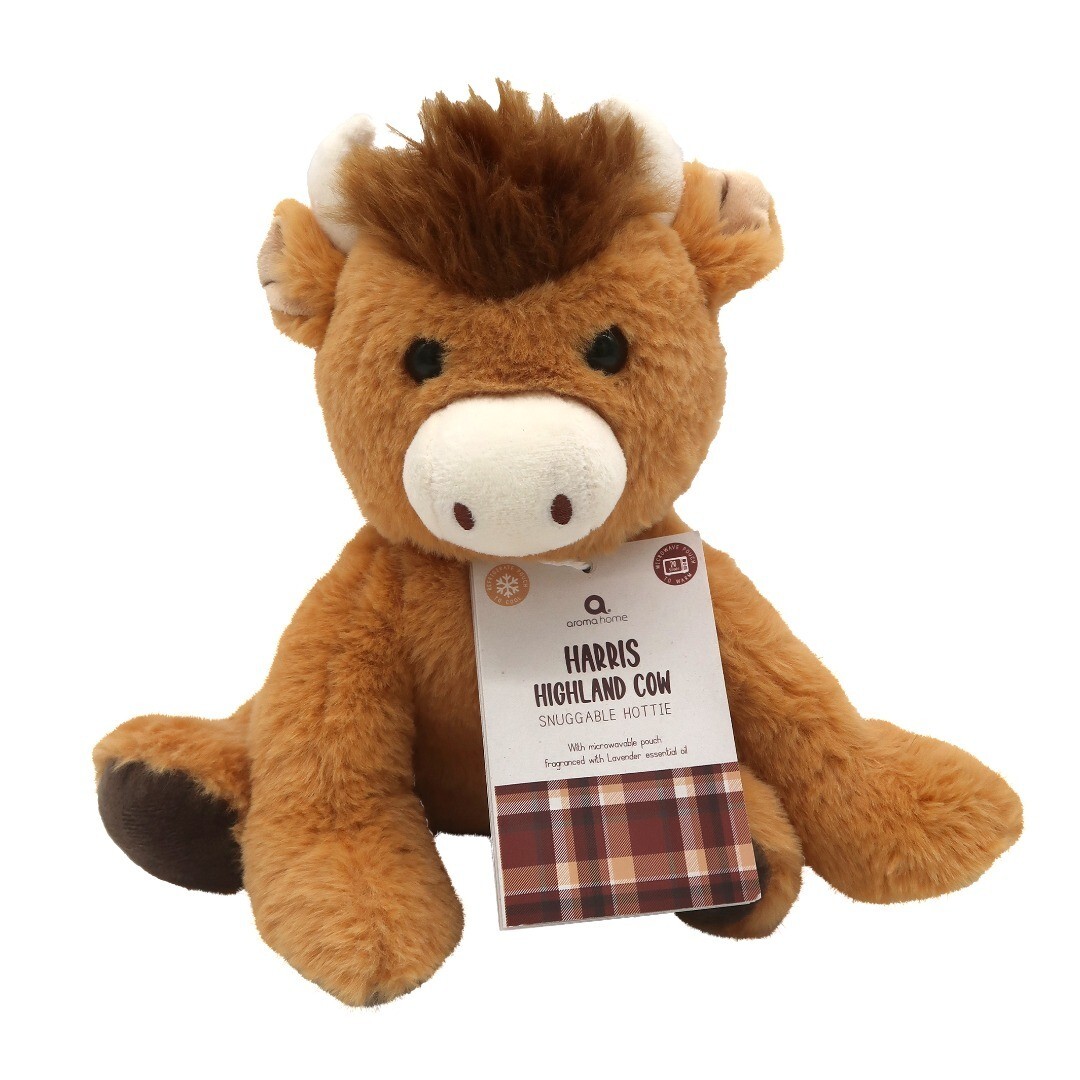 Aroma Home Highland Cow Snuggable Hottie Removable Heat Pack Microwave Toy