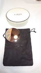 Links London Chrome Round Jewelry Trinket Vanity Box Black Velvet Lined