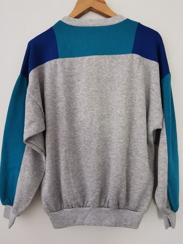 Felpa Adidas grigia blu nuova con etichette vintage anni 90 taglia media *NUOVA * rara - Foto 11 di 14