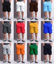 Mens Heavy Weight Fleece Cargo Pocket Sweat Short Pants With Drawstring - FS76EY