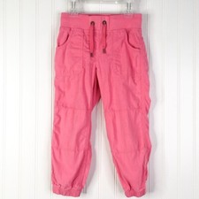 Hanna Andersson Girls Jogger Pants Pink Pocket Drawstring Cotton Blend 4