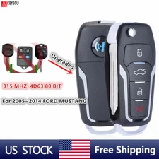 FOR 05-14 FORD MUSTANG Upgraded FLIP KEY REMOTE 4D63 CHIP KEY KEYLESS ENTRY FOB