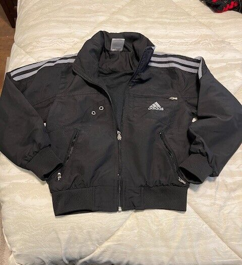 Vintage Adidas Bomber Jacket with Zippered Pockets Youth Size M Full Zip-image