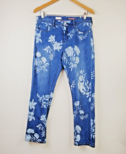 Anthropologie Pilcro 29 Womens Jeans SLIM BOYFRIEND CROP Floral Dark wash - Picture 13 of 13