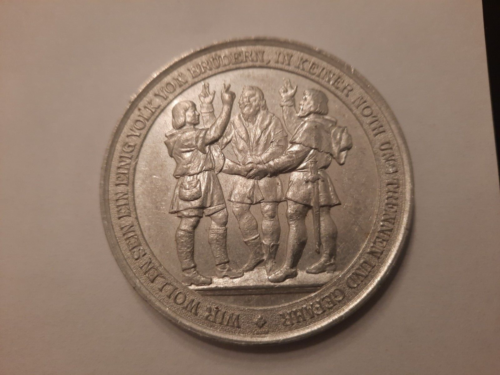 Medaille Münze Zur Erinnerung Säkularfeier Bundes der Eidgenossen 1891 - Afbeelding 1 van 2