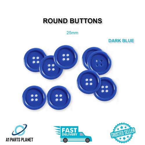 Coat buttons Round Fine Style - 4 hole novelty button - 25mm size - All colours - Picture 41 of 104