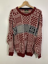 Vintage Sweater Fair Isle Ski 100 Cotton Mens Medium