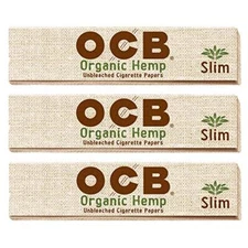 OCB Organic Hemp Slim Size Rolling Papers Unbleached (3 Booklets)