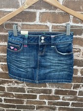 NWT GAP KIDS GIRLS 6 REGULAR DENIM SKIRT HEARTS STARS EMBROIDERED INCLUDES SHORT
