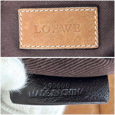 LOEWE Chain Shopper Tote Bag Leather Logo Stitching | eBay