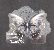 Beautiful Bright Colorful Lace Butterfly Transparent Sticker 3" x 3.5" K