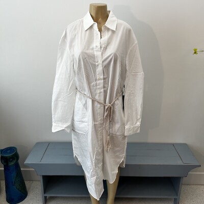 New 11 Honore White Amena Shirtdress Sz 14 Long Sleeve Midi Cotton Shirt Dress | eBay New 11 Honore White Amena Shirtdress Sz 14 Long Sleeve Midi Cotton Shirt Dress | eBay