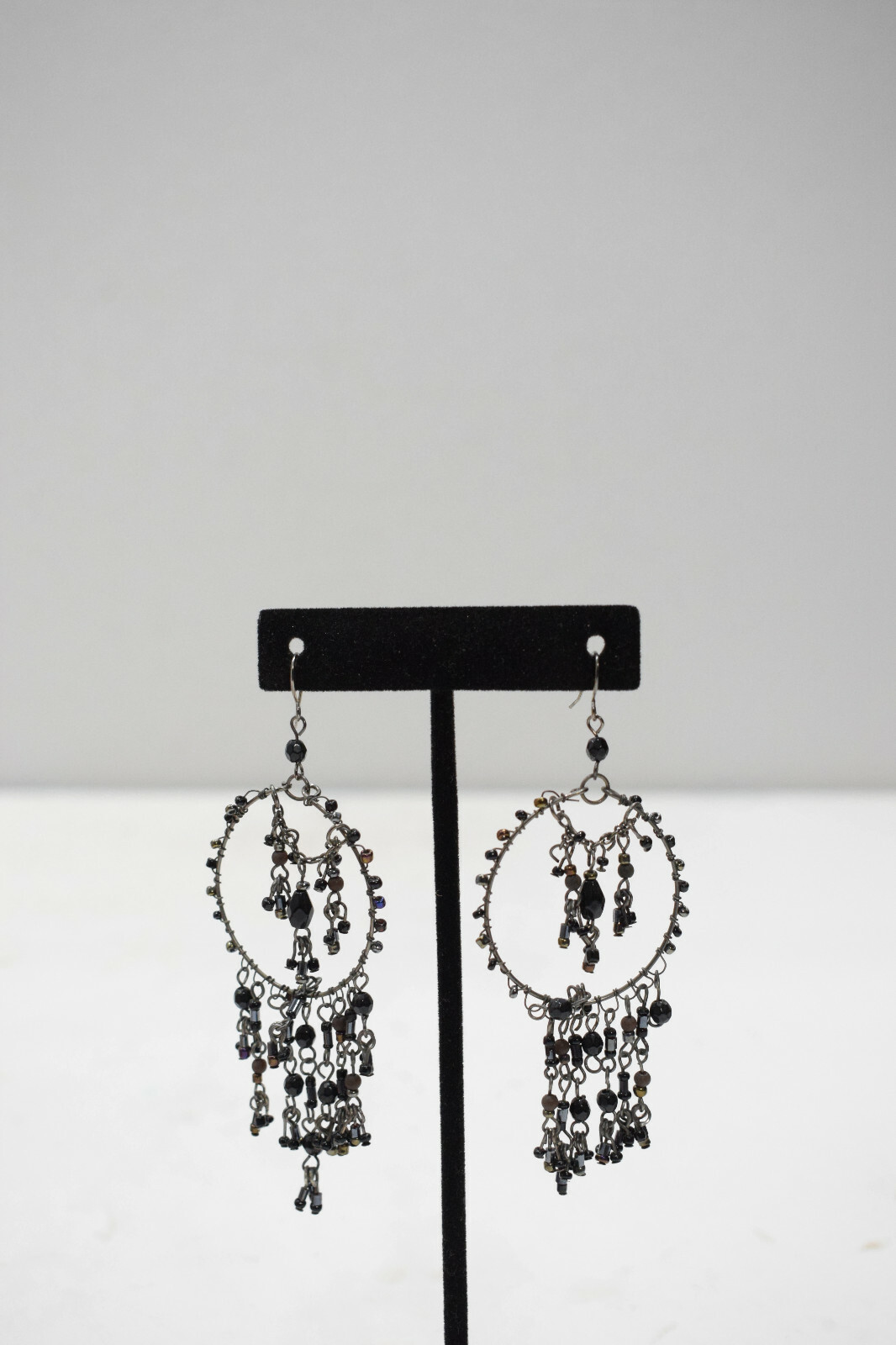 Stylish Black Beaded Hoop Earrings for a Chic Look