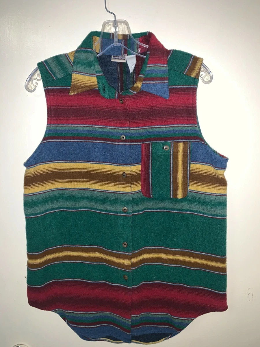 Vintage Palmetto's Serape Stripe 90s Wool Vest Native Mexican