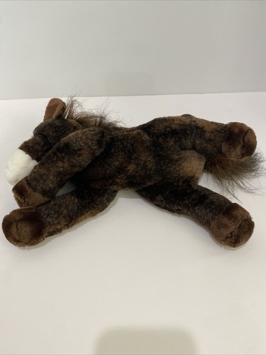 Aurora Flopsies Floppy schokobraun weiß gestromtes Pferd Pony Plüsch 13 Zoll - Bild 7 von 11