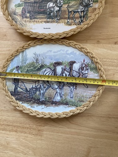 Vtg Imperial Melamine Base Tray & Hanging 2 Piece Horse English Country Cottage - Picture 9 of 14