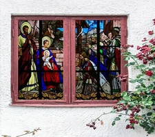 3D Religion 341NAO Window Film Print Sticker Cling Stained Glass UV Block Fay