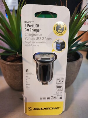 Scosche Revolt Compact Dual Port USB Car Charger with Led Back light
