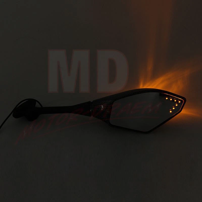 Espejos retrovisores integrados LED de fibra de carbono para Honda CBR 600 1000 F4i RR EE. UU. Foto 3 de 4