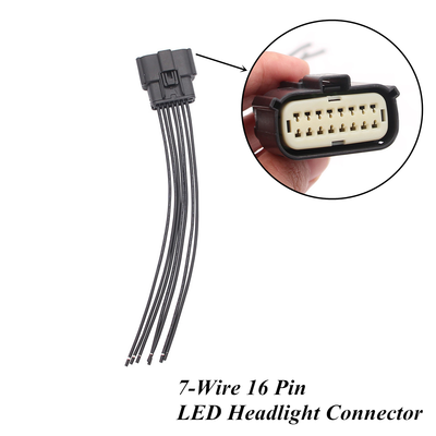 16 Pin 7-Wire LED Headlight Connector For Ford F-150 2015-2017