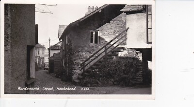 HAWKSHEAD, LAKE DISTRICT - WORDSWORTH STREET  B&W  POSTCARD 
