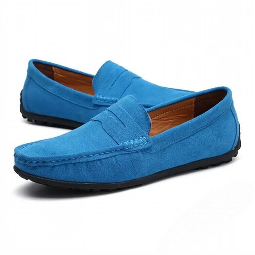 🛒🛒2025 UK Men's Leather Slip on Driving Moccasin Slippers Penny Boat Shoes New - Picture 9 of 28