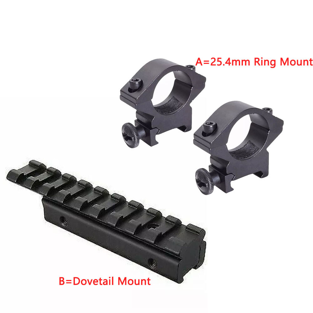 11-20mm Base Dovetail Extend Mount with 25.5mm Low Profile Ring Scope