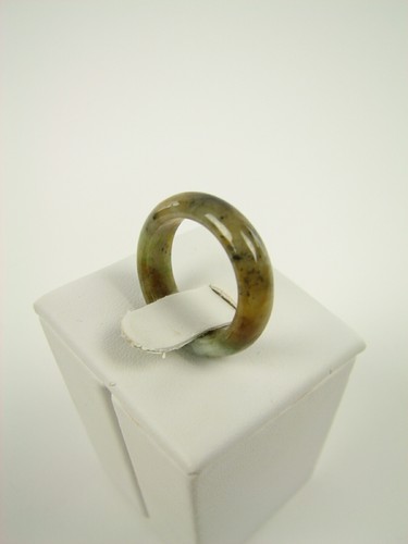 Genuine Natural Variegated Jade Round Eternity Ring Band - Size 7.25 #709 - Picture 2 of 5