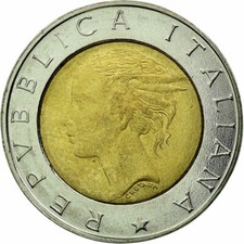 [#720018] Moneta, Italia, Istituto Nazionale di Statistica, 500 Lire, 1996, Roma, E