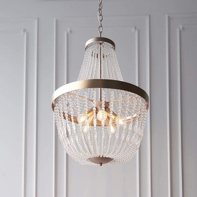 Milo Lighting Celine 5 Licht Innenbereich Anhänger Glas, Licht Roségold