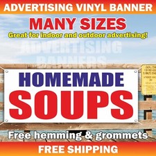 HOMEMADE SOUPS Advertising Banner Vinyl Mesh Sign Fast Food Buffet Bar Dinner