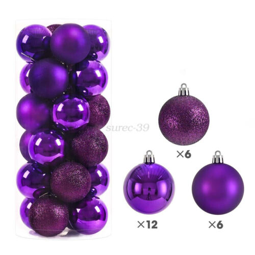 24PCS Christmas Balls Baubles Xmas Tree Hanging Ornament Party Wedding Decor - Picture 21 of 31