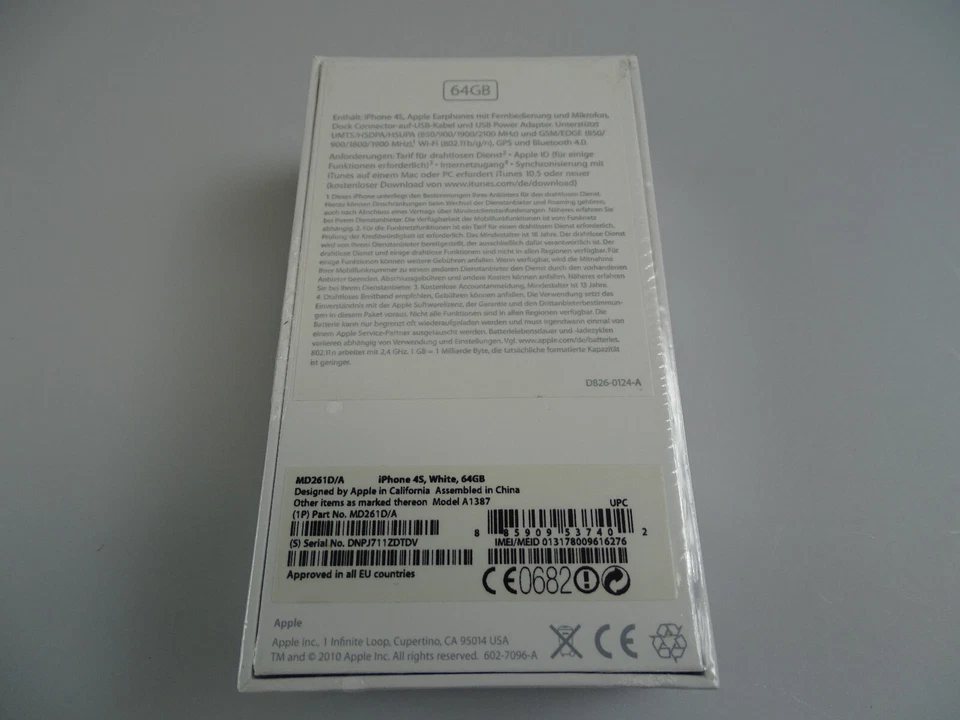 Original Apple iPhone 4S 64GB Weiß! NEU & OVP! Versiegelt! RAR! Ohne Simlock! - Bild 2 von 4