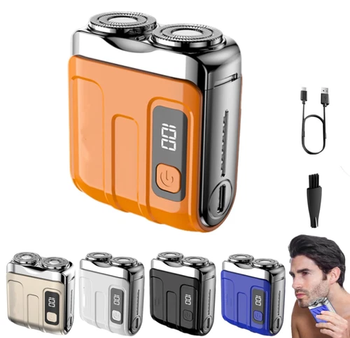 Portable Rotary Dual Ring Electric Shaver,Waterproof Mini Display Beard Shaver - Bild 14 von 38