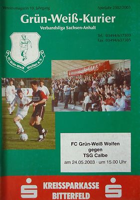 Programme 2002/03 Green White Wolfen-TSG Calbe