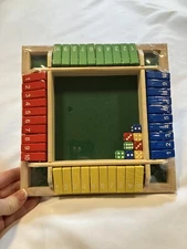 New, 4 Player Wooden Shut the Box Dice Tabletop Board Game