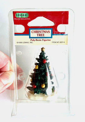 Vintage ''Lemax 1999 Village Collection Christmas Tree Poly-Resin Figurine #92314
