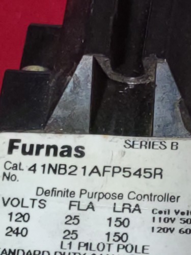NOS FURNAS DEFINITE PURPOSE CONTACTOR CONTROLLER 240 VAC 41NB21AFP545R SERIES B - Picture 2 of 14