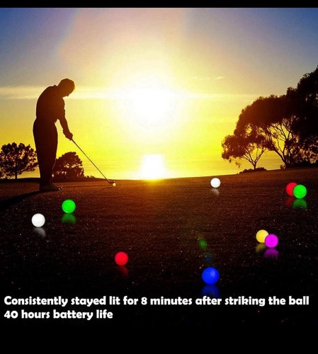 THIODOON Glow in The Dark Golf Balls, Light up Led Golf Balls, 6 Pack NEW - Picture 5 of 8