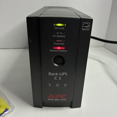 APC Back-UPS CS 500 BK500BLK UPS Battery Backup Needs Battery w/ Box
