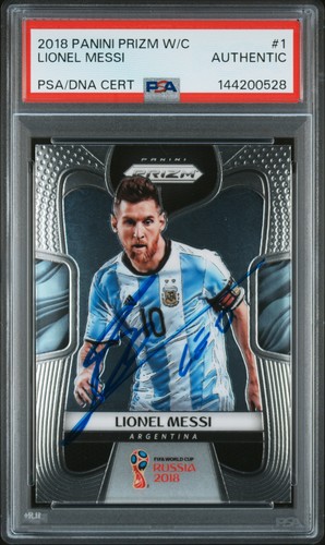 2018 Prizm World Cup #1 Lionel Messi Auto PSA/DNA Authentic Autograph "Leo