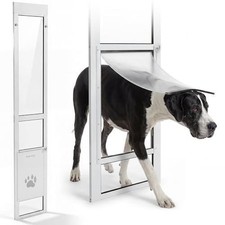 Sliding Glass Dog Door Large Tall No-Cut Adjustable Pet Door White