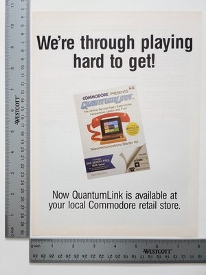 Quantumlink Vintage Computer Hardware Commodore Print Advertisement