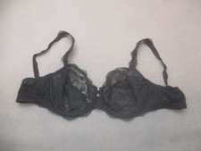36D Chantelle Womens Black Lace Unlined Underwired Back Closure Demi Bra 11D