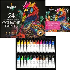 Castle Art Supplies 24 Piece Gouache Tube Set | New Improved Formula | 24 X 12ML