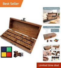 42 Pcs Letter Stamps, Wooden Alphabet Rubber Stamps Set Numbers Symbols, ...