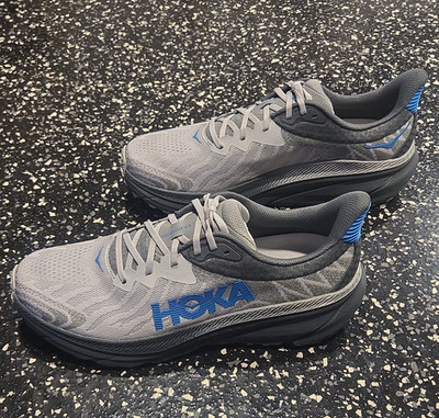 HOKA Challenger ATR 7 Gray/Blue Low Top Mesh Rubber Lace-Up Sneakers